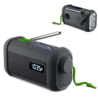 MH-08 | Muse radio bluetooth speaker with solar and wind-up mechanism - LT55019 (gadzety reklamowe)